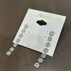 New Natasha Silver CZ  Crystals Post back